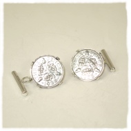 Silver 3d coins in silver mounts